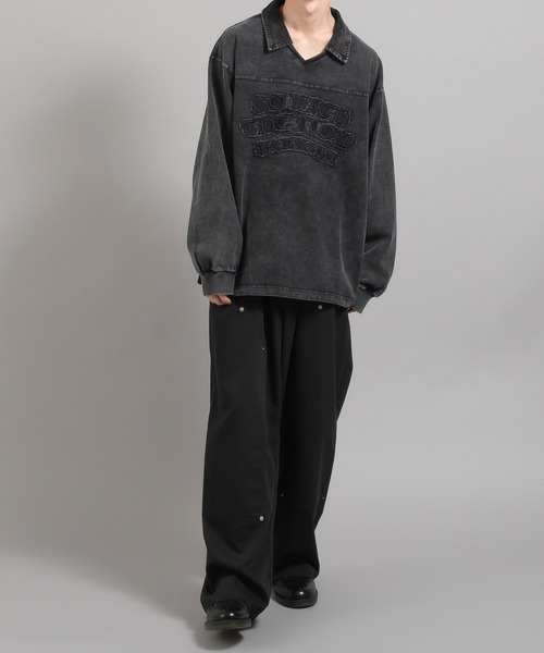 Perushu(ペルーシュ)の「ヴィンテージライク刺繍ポロロンT(Tシャツ/カットソー・メンズ・ブラック/ネイビー/ボルドー・MEDIUM/LARGE)」の6枚目の写真