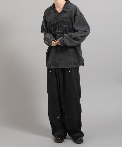 Perushu(ペルーシュ)の「ヴィンテージライク刺繍ポロロンT(Tシャツ/カットソー・メンズ・ブラック/ネイビー/ボルドー・MEDIUM/LARGE)」の7枚目の写真