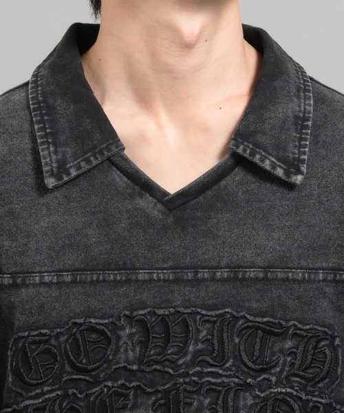 Perushu(ペルーシュ)の「ヴィンテージライク刺繍ポロロンT(Tシャツ/カットソー・メンズ・ブラック/ネイビー/ボルドー・MEDIUM/LARGE)」の16枚目の写真