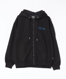 【THRASHER/スラッシャー】裏起毛ワンポイント刺繍ジップアップパーカー