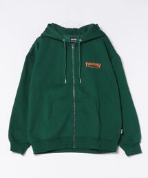 【THRASHER/スラッシャー】裏起毛ワンポイント刺繍ジップアップパーカー