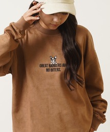 ポンチスウェード アニマル刺繍 スウェット / Punch Suede Animal Embroidery Sweatshirt