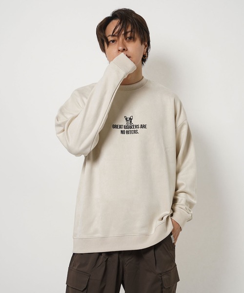 ポンチスウェード アニマル刺繍 スウェット / Punch Suede