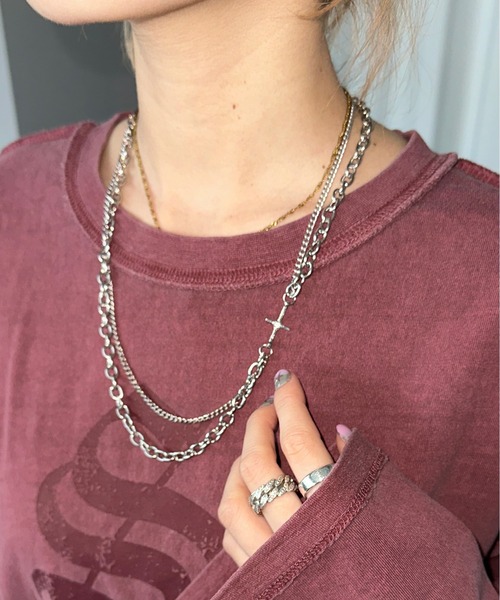 sedacle（セダクル）の「クロスモチーフネックレス　ブレスレット【２点SET】（ネックレス・メンズ・シルバー・FREE）」の3枚目の写真