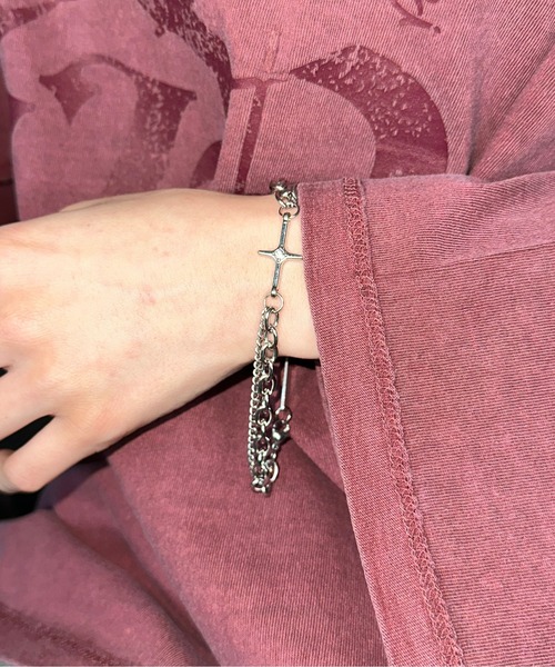sedacle（セダクル）の「クロスモチーフネックレス　ブレスレット【２点SET】（ネックレス・メンズ・シルバー・FREE）」の4枚目の写真