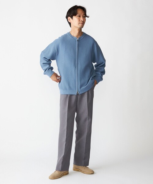 SHIPS（シップス）の「SHIPS:〈洗濯機可能〉SOLOTEX(R) コットン ピケ クルーネック ジップ カーディガン（カーディガン/ボレロ・メンズ・ブラウン/ロイヤルブルー/ネイビー・SMALL/MEDIUM/LARGE/X-LARGE）」の4枚目の写真