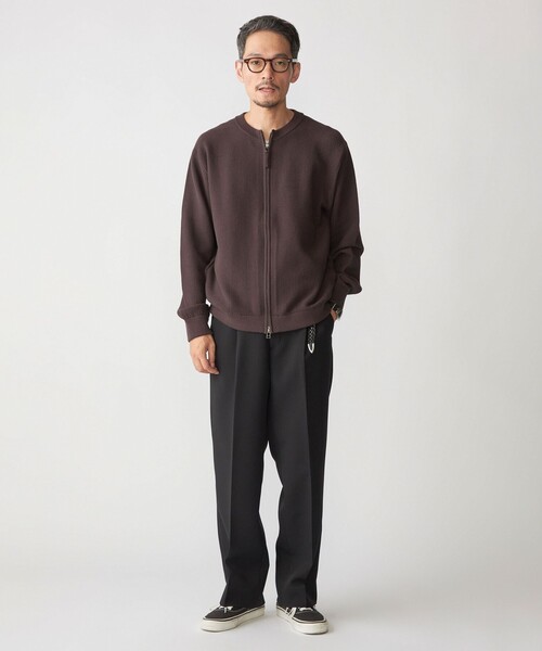 SHIPS（シップス）の「SHIPS:〈洗濯機可能〉SOLOTEX(R) コットン ピケ クルーネック ジップ カーディガン（カーディガン/ボレロ・メンズ・ブラウン/ロイヤルブルー/ネイビー・SMALL/MEDIUM/LARGE/X-LARGE）」の6枚目の写真