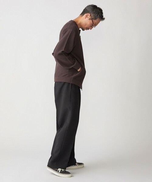 SHIPS（シップス）の「SHIPS:〈洗濯機可能〉SOLOTEX(R) コットン ピケ クルーネック ジップ カーディガン（カーディガン/ボレロ・メンズ・ブラウン/ロイヤルブルー/ネイビー・SMALL/MEDIUM/LARGE/X-LARGE）」の9枚目の写真