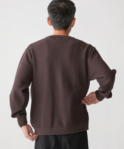 SHIPS（シップス）の「SHIPS:〈洗濯機可能〉SOLOTEX(R) コットン ピケ クルーネック ジップ カーディガン（カーディガン/ボレロ・メンズ・ブラウン/ロイヤルブルー/ネイビー・SMALL/MEDIUM/LARGE/X-LARGE）」の12枚目の写真