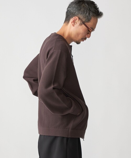 SHIPS（シップス）の「SHIPS:〈洗濯機可能〉SOLOTEX(R) コットン ピケ クルーネック ジップ カーディガン（カーディガン/ボレロ・メンズ・ブラウン/ロイヤルブルー/ネイビー・SMALL/MEDIUM/LARGE/X-LARGE）」の13枚目の写真