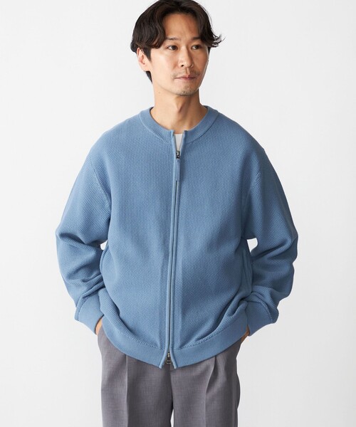 SHIPS（シップス）の「SHIPS:〈洗濯機可能〉SOLOTEX(R) コットン ピケ クルーネック ジップ カーディガン（カーディガン/ボレロ・メンズ・ブラウン/ロイヤルブルー/ネイビー・SMALL/MEDIUM/LARGE/X-LARGE）」の15枚目の写真
