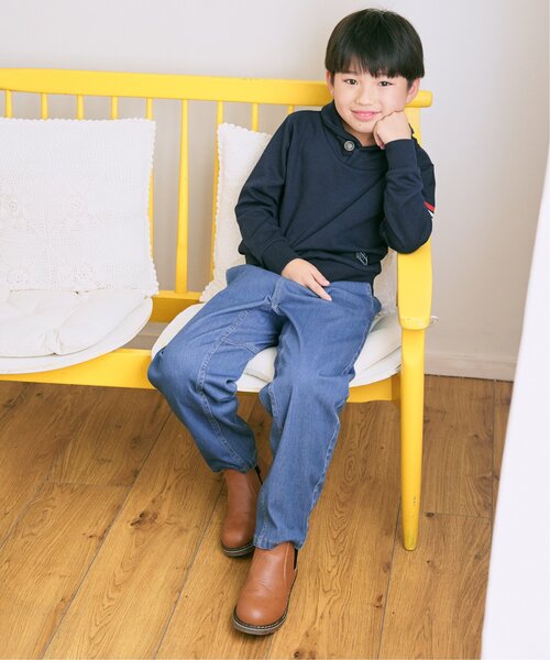 ikka（イッカ）の「コンチョボタンショール襟トレーナー（120~160cm）（スウェット・キッズ・ネイビー/グリーン/ライトベージュ/スモークグレー・120/130/140/150/160）」の8枚目の写真