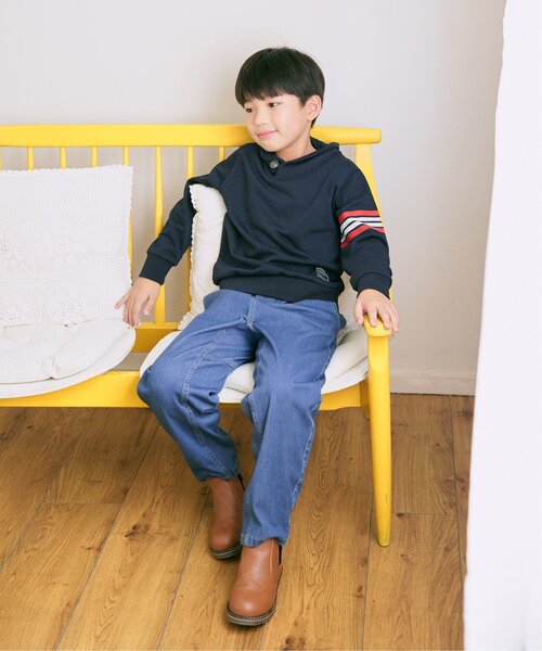 ikka（イッカ）の「コンチョボタンショール襟トレーナー（120~160cm）（スウェット・キッズ・ネイビー/グリーン/ライトベージュ/スモークグレー・120/130/140/150/160）」の9枚目の写真