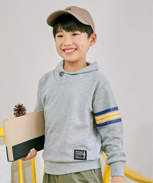 ikka（イッカ）の「コンチョボタンショール襟トレーナー（120~160cm）（スウェット・キッズ・ネイビー/グリーン/ライトベージュ/スモークグレー・120/130/140/150/160）」の10枚目の写真