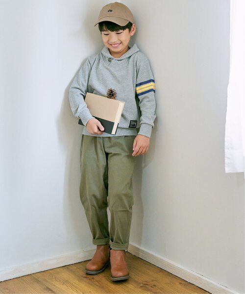 ikka（イッカ）の「コンチョボタンショール襟トレーナー（120~160cm）（スウェット・キッズ・ネイビー/グリーン/ライトベージュ/スモークグレー・120/130/140/150/160）」の12枚目の写真