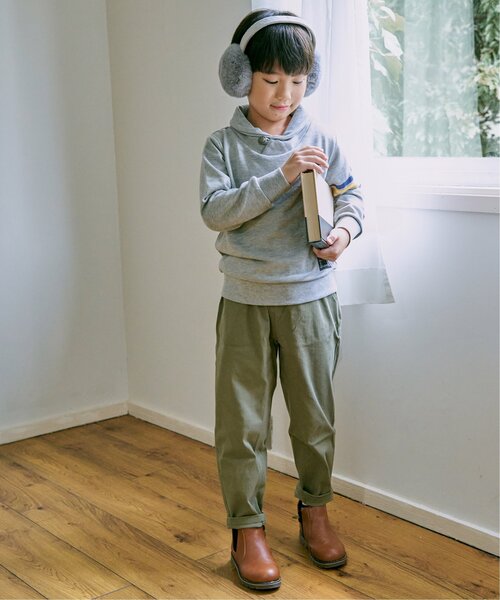 ikka（イッカ）の「コンチョボタンショール襟トレーナー（120~160cm）（スウェット・キッズ・ネイビー/グリーン/ライトベージュ/スモークグレー・120/130/140/150/160）」の13枚目の写真