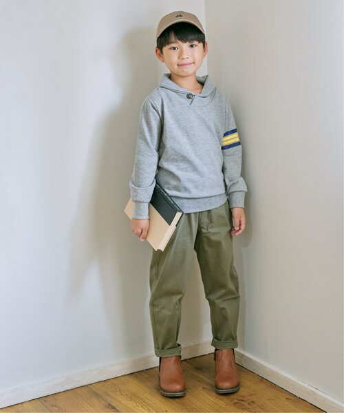 ikka（イッカ）の「コンチョボタンショール襟トレーナー（120~160cm）（スウェット・キッズ・ネイビー/グリーン/ライトベージュ/スモークグレー・120/130/140/150/160）」の14枚目の写真