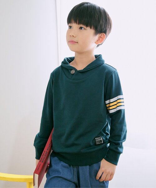 ikka（イッカ）の「コンチョボタンショール襟トレーナー（120~160cm）（スウェット・キッズ・ネイビー/グリーン/ライトベージュ/スモークグレー・120/130/140/150/160）」の15枚目の写真