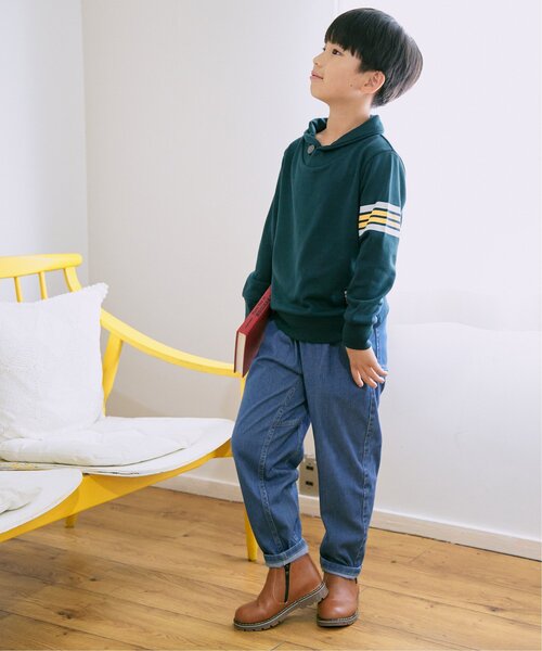 ikka（イッカ）の「コンチョボタンショール襟トレーナー（120~160cm）（スウェット・キッズ・ネイビー/グリーン/ライトベージュ/スモークグレー・120/130/140/150/160）」の18枚目の写真