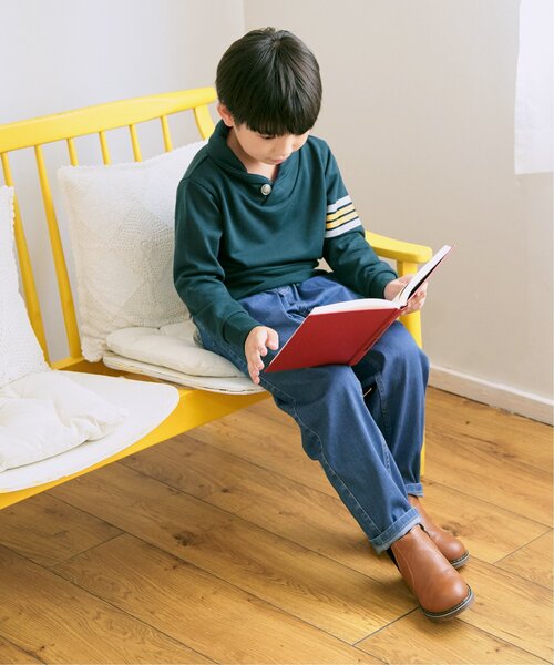 ikka（イッカ）の「コンチョボタンショール襟トレーナー（120~160cm）（スウェット・キッズ・ネイビー/グリーン/ライトベージュ/スモークグレー・120/130/140/150/160）」の19枚目の写真