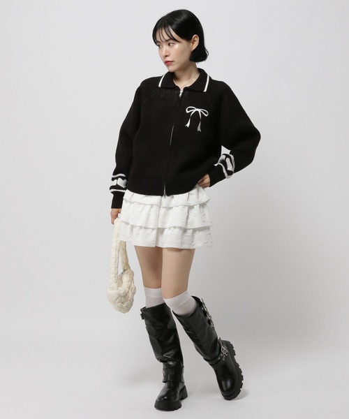 3.3 Field Trip （3.3フィールドトリップ）の「3.3 Field Trip／エリリボンニットZIP（ニット/セーター・レディース・ネイビー/ブラウン/ブラック・FREE）」の9枚目の写真