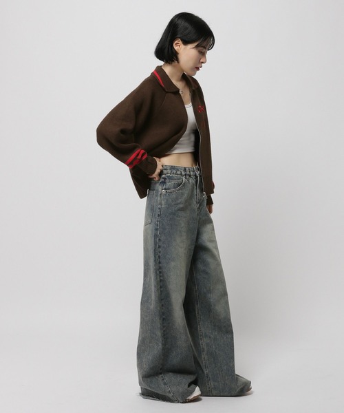 3.3 Field Trip （3.3フィールドトリップ）の「3.3 Field Trip／エリリボンニットZIP（ニット/セーター・レディース・ネイビー/ブラウン/ブラック・FREE）」の16枚目の写真