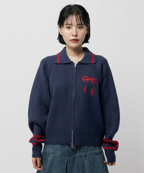 3.3 Field Trip （3.3フィールドトリップ）の「3.3 Field Trip／エリリボンニットZIP（ニット/セーター・レディース・ネイビー/ブラウン/ブラック・FREE）」の21枚目の写真