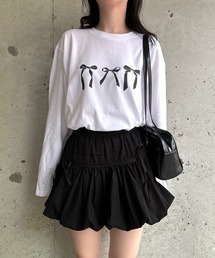 リボンプリントロングTシャツ