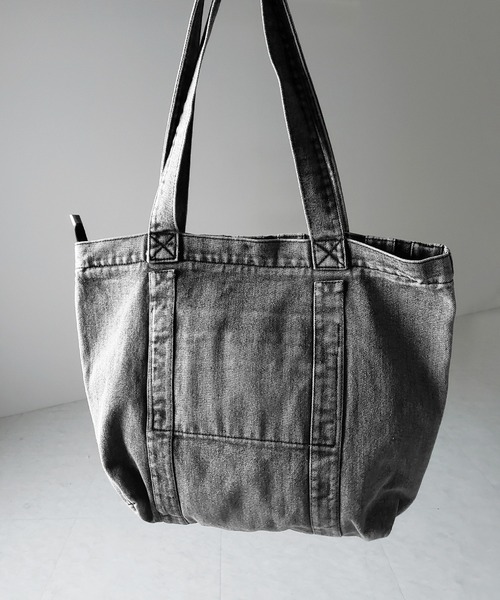 me+em select（ミームセレクト）の「※※【 ２color 】ケミカルウォッシュスクエアデニムバッグ ／ chemical wash square denim bag（トートバッグ・レディース・ブラック/ブルー・FREE）」の18枚目の写真