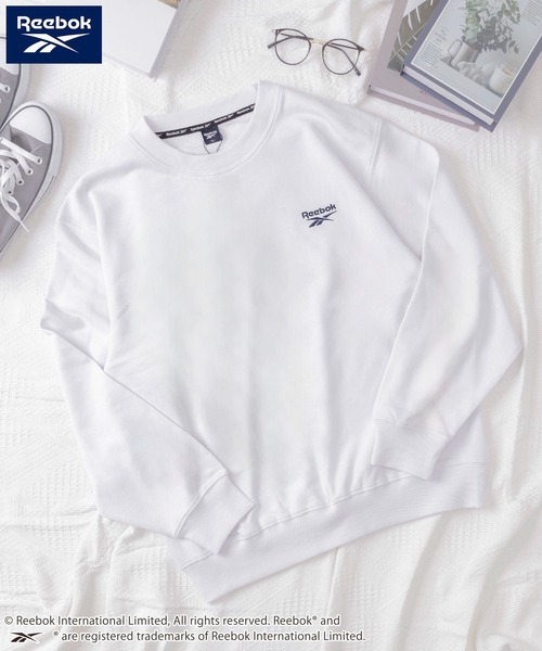 Reebok(リーボック)の「Reebok リーボック ブランドロゴ ワンポイント 刺繍 裏起毛 長袖 スウェット トレーナー(スウェット・メンズ・ホワイト/アッシュグレー/ブラック/ネイビー・M/LL/L)」の2枚目の写真