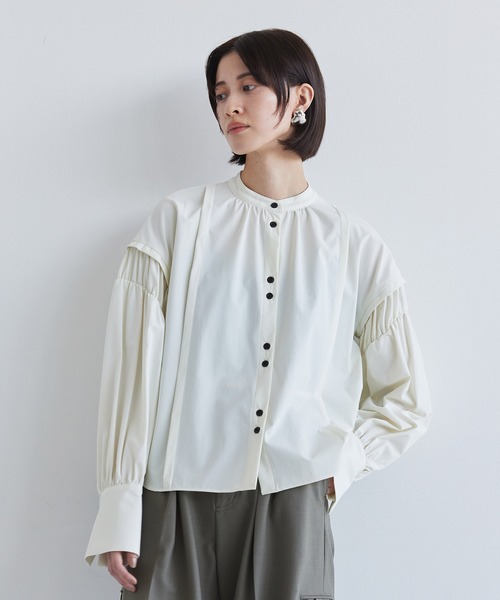 UNITED ARROWS ブラウス シャツ ラミー ギャザー ボリューム