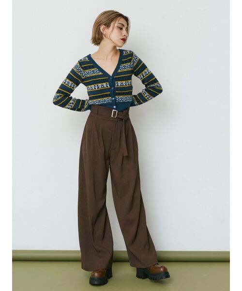 EVRIS（エヴリス）の「ハイウエストワイドパンツ（その他パンツ・レディース・ブラック/ブラウン・SMALL/MEDIUM）」の3枚目の写真