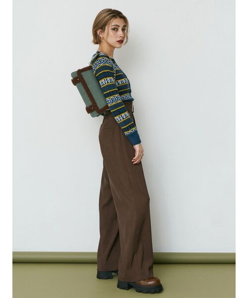 EVRIS（エヴリス）の「ハイウエストワイドパンツ（その他パンツ・レディース・ブラック/ブラウン・SMALL/MEDIUM）」の5枚目の写真
