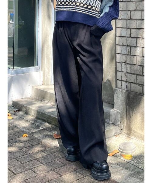 EVRIS（エヴリス）の「ハイウエストワイドパンツ（その他パンツ・レディース・ブラック/ブラウン・SMALL/MEDIUM）」の6枚目の写真