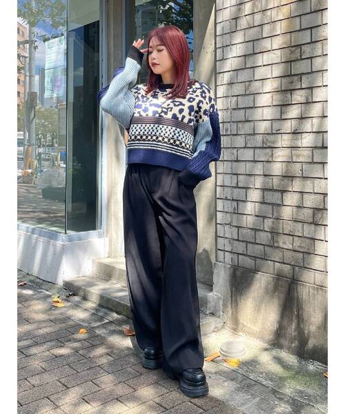 EVRIS（エヴリス）の「ハイウエストワイドパンツ（その他パンツ・レディース・ブラック/ブラウン・SMALL/MEDIUM）」の7枚目の写真