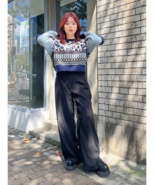 EVRIS（エヴリス）の「ハイウエストワイドパンツ（その他パンツ・レディース・ブラック/ブラウン・SMALL/MEDIUM）」の8枚目の写真