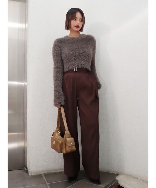 EVRIS（エヴリス）の「ハイウエストワイドパンツ（その他パンツ・レディース・ブラック/ブラウン・SMALL/MEDIUM）」の13枚目の写真