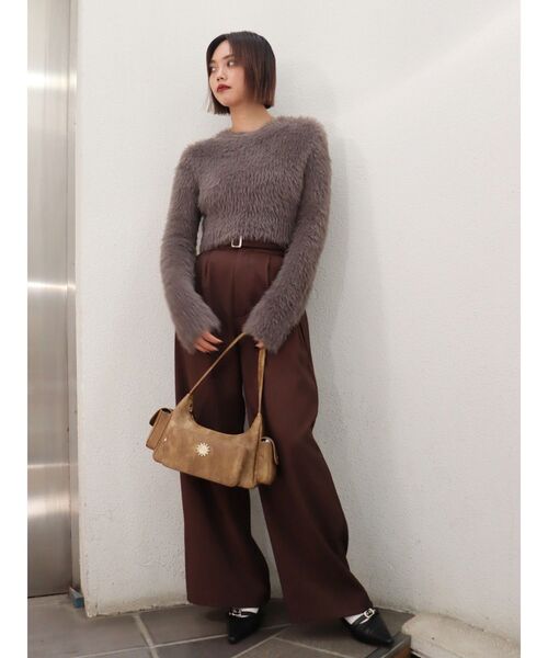 EVRIS（エヴリス）の「ハイウエストワイドパンツ（その他パンツ・レディース・ブラック/ブラウン・SMALL/MEDIUM）」の14枚目の写真