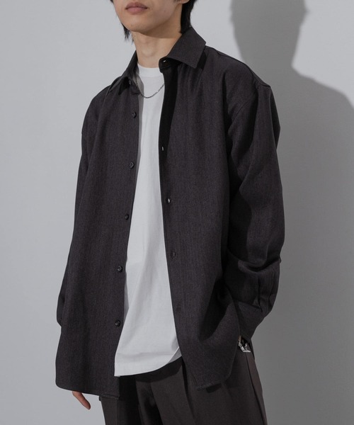 SENSE OF PLACE by URBAN RESEARCH（センスオブプレイスバイアーバンリサーチ）の「ヘリンボーンレギュラーカラーシャツ（シャツ/ブラウス・メンズ・オレンジ/チャコールグレー/ブラウン・MEDIUM/LARGE）」の9枚目の写真