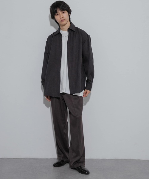 SENSE OF PLACE by URBAN RESEARCH（センスオブプレイスバイアーバンリサーチ）の「ヘリンボーンレギュラーカラーシャツ（シャツ/ブラウス・メンズ・オレンジ/チャコールグレー/ブラウン・MEDIUM/LARGE）」の12枚目の写真