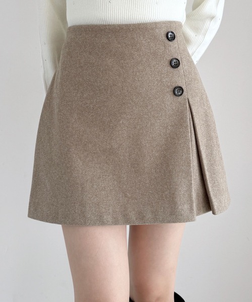 Heather（ヘザー）の「スリットデザインミニスカート　210259（スカート・レディース・チャコールグレー/ベージュ/ブラウン/ブラウン系・S/M）」の4枚目の写真