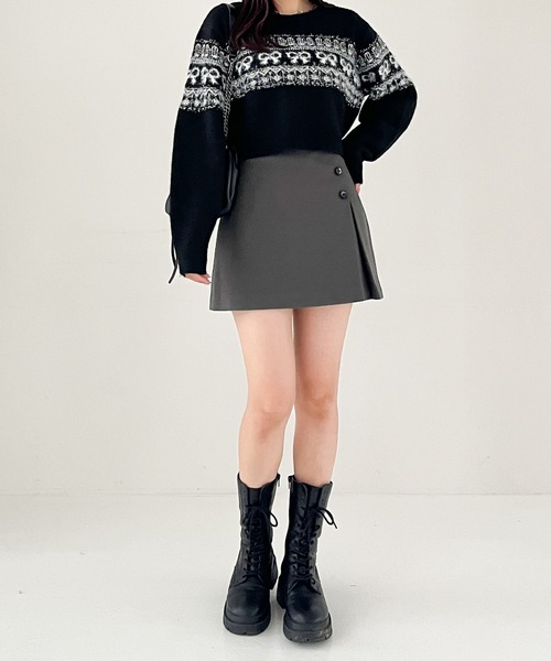 Heather（ヘザー）の「スリットデザインミニスカート　210259（スカート・レディース・チャコールグレー/ベージュ/ブラウン/ブラウン系・S/M）」の7枚目の写真