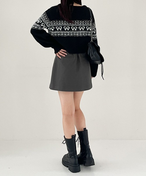 Heather（ヘザー）の「スリットデザインミニスカート　210259（スカート・レディース・チャコールグレー/ベージュ/ブラウン/ブラウン系・S/M）」の8枚目の写真