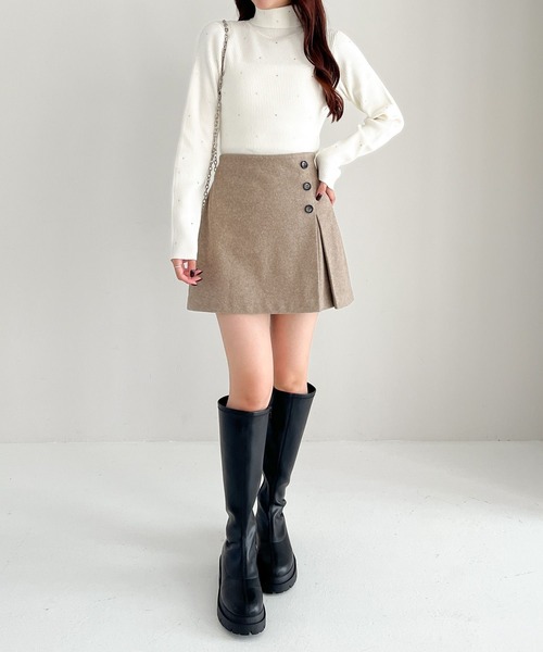 Heather（ヘザー）の「スリットデザインミニスカート　210259（スカート・レディース・チャコールグレー/ベージュ/ブラウン/ブラウン系・S/M）」の9枚目の写真
