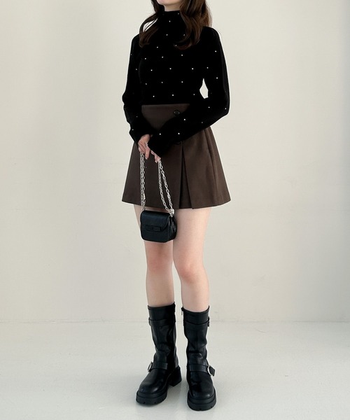 Heather（ヘザー）の「スリットデザインミニスカート　210259（スカート・レディース・チャコールグレー/ベージュ/ブラウン/ブラウン系・S/M）」の17枚目の写真