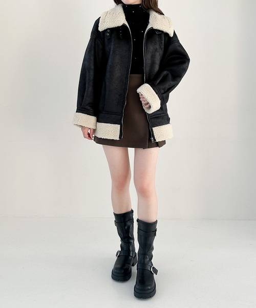 Heather（ヘザー）の「スリットデザインミニスカート　210259（スカート・レディース・チャコールグレー/ベージュ/ブラウン/ブラウン系・S/M）」の18枚目の写真