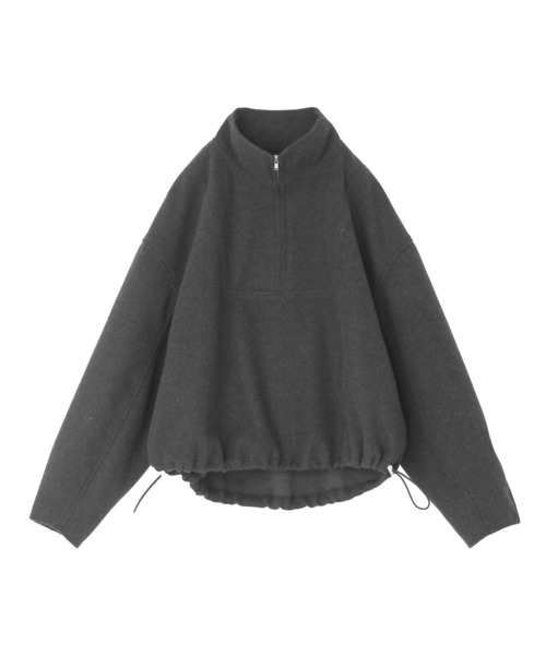 n'OrLABEL(ノアールレーベル)の「フラノライクハーフジッププルオーバー(スウェット・レディース・ベージュ/チャコール/ブラウン・FREE)」の6枚目の写真