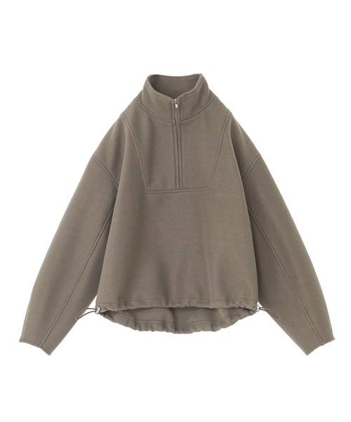 n'OrLABEL(ノアールレーベル)の「フラノライクハーフジッププルオーバー(スウェット・レディース・ベージュ/チャコール/ブラウン・FREE)」の4枚目の写真