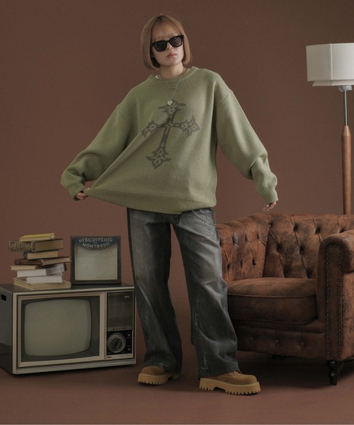 sedacle（セダクル）の「アソートデザインジャガードニット（ニット/セーター・メンズ・ピンク/カーキ/ブラック/アイボリー/ブラウン/チャコールグレー/ライトピンク/ネイビー/ホワイト系その他・MEDIUM/SMALL/LARGE）」の13枚目の写真