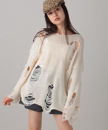 FOREVER 21 | 【2024FW】ダメージニットプルオーバー(ニット/セーター)